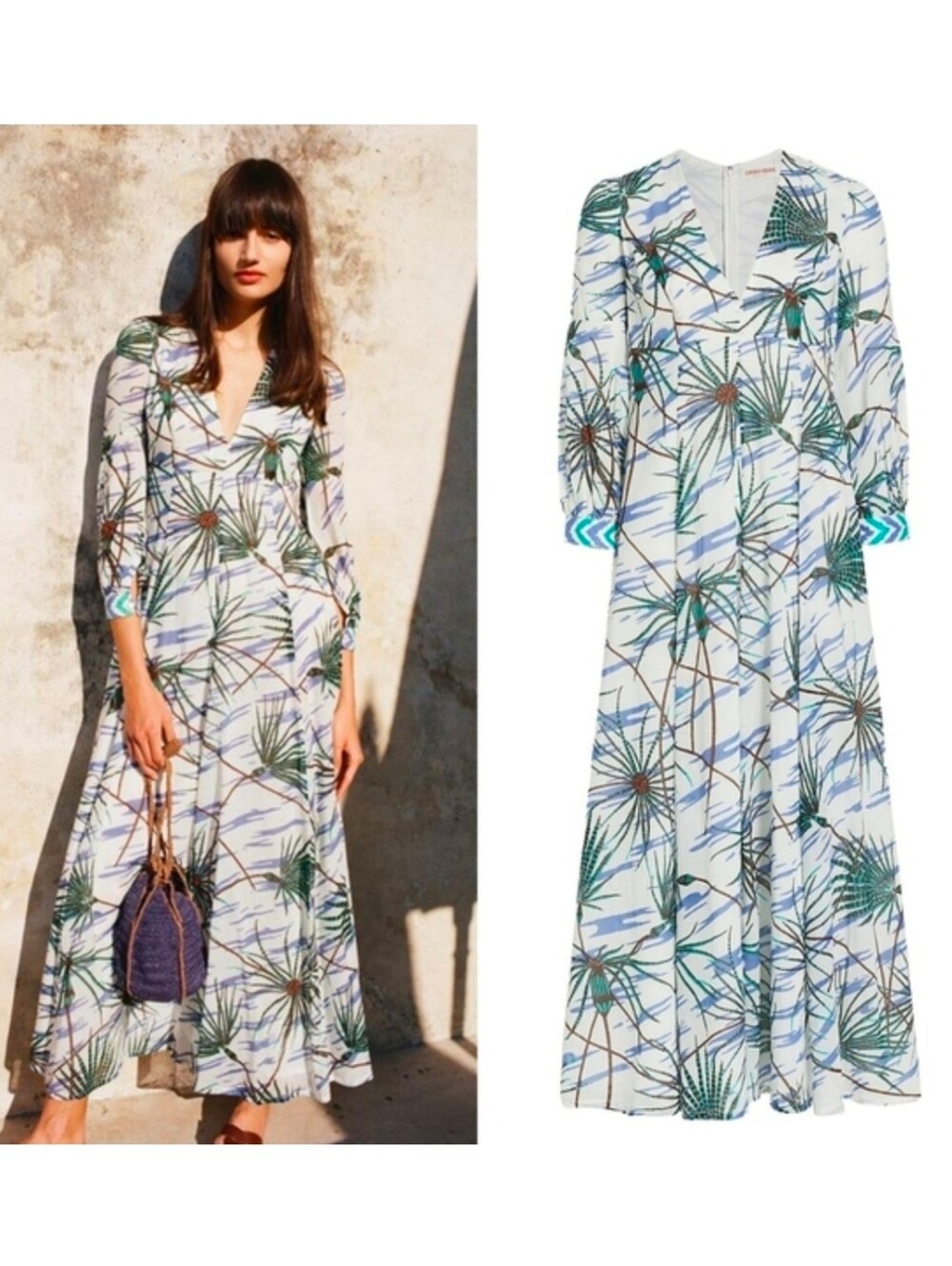EMPORIO SIRENUSE Papyrus Lena Printed Maxi Dress